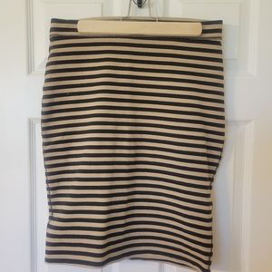 Striped Knit Pencil Skirt
